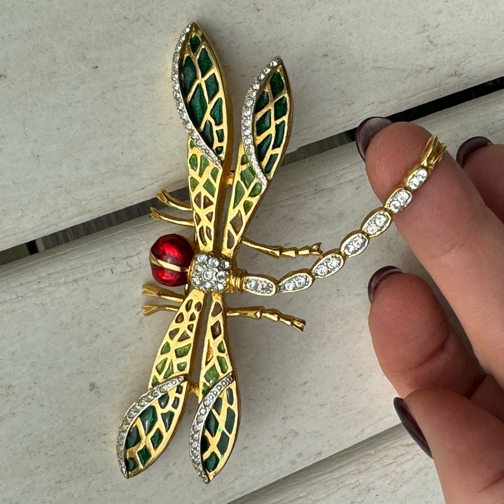 NLH vintage dragon fly costume jewelry pin